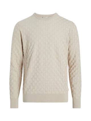 Calvin Klein maglia Basket Weave in misto lana beige