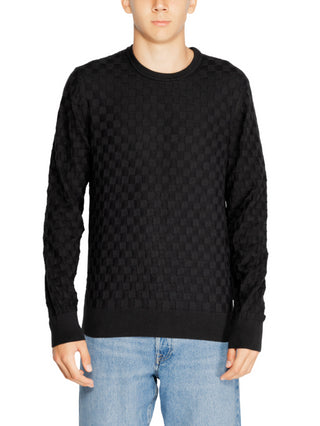 Calvin Klein maglia Basket Weave in misto lana nero