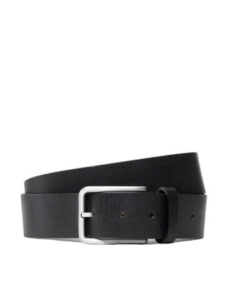 Calvin Klein cintura in pelle h 3,5 nero argento