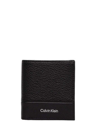 Calvin Klein portafogli in pelle martellata Trifold nero