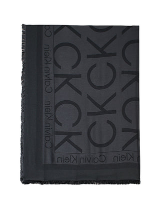 Calvin Klein sciarpa in modal con logo all over nero