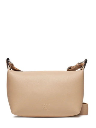 Calvin Klein Jeans borsa a tracolla in ecopelle martellata beige