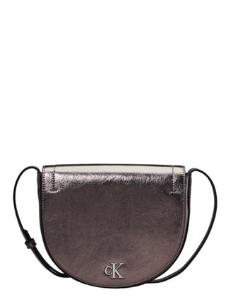 Calvin Klein Jeans borsa a tracolla in ecopelle metallizzata argento