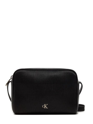 Calvin Klein Jeans borsa a tracolla in ecopelle a costine nero