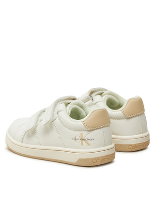 Calvin Klein Jeans sneakers unisex in ecopelle con velcro bianco