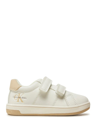 Calvin Klein Jeans sneakers unisex in ecopelle con velcro bianco