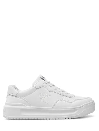 Calvin Klein Jeans sneakers in ecopelle con logo monogram bianco