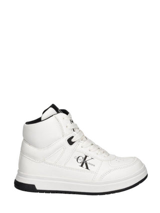 Calvin Klein Jeans sneakers alta in ecopelle con logo bianco