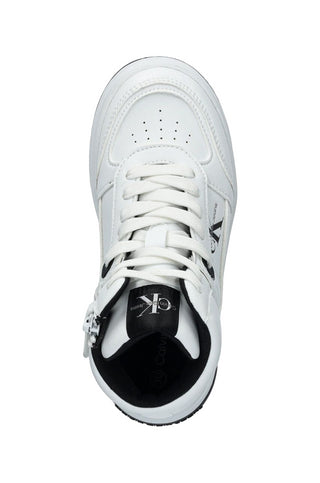 Calvin Klein Jeans sneakers alta in ecopelle con logo bianco