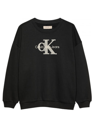 Calvin Klein Jeans felpa girocollo con logo Teddy nero