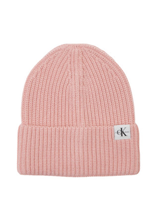 Calvin Klein Jeans cappello in maglia con logo rosa