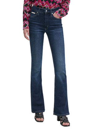 Calvin Klein Jeans jeans a zampa in denim stretch lavaggio blu