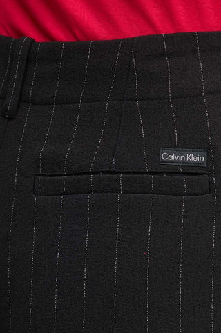 Calvin Klein Jeans pantaloni gessati gamba larga grigio