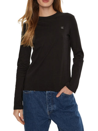 Calvin Klein Jeans T-shirt maniche lunghe in jersey nero