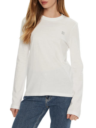 Calvin Klein Jeans T-shirt maniche lunghe in jersey bianco