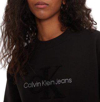 Calvin Klein Jeans felpa girocollo con logo monogram nero