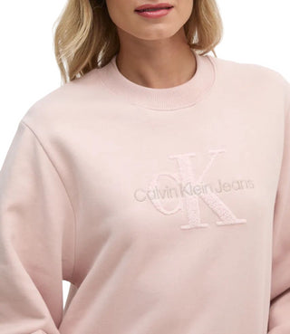 Calvin Klein Jeans felpa girocollo con logo monogram rosa