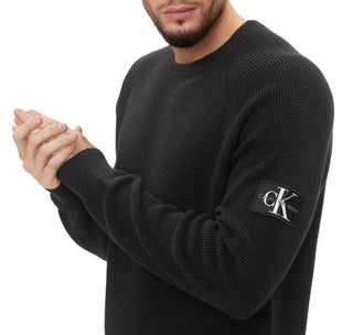 Calvin Klein Jeans maglia Badge in cotone nero