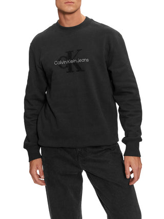 Calvin Klein Jeans felpa in caldo cotone con logo nero