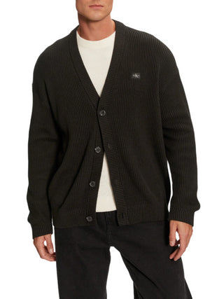 Calvin Klein Jeans cardigan Woven a costine nero