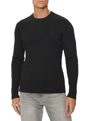 Calvin Klein Jeans maglia in cotone a costine nero