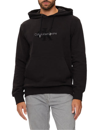 Calvin Klein Jeans felpa Chenille con cappuccio nero