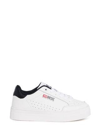 Diesel sneakers in pelle con logo iconico bianco