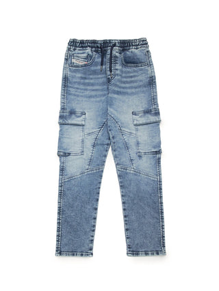 Diesel jeans cargo in denim stretch lavaggio blu