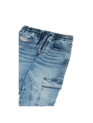 Diesel jeans cargo in denim stretch lavaggio blu