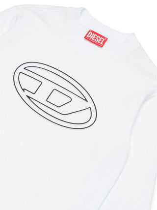 Diesel T-shirt manica lunga Tjustbigovals con logo bianco