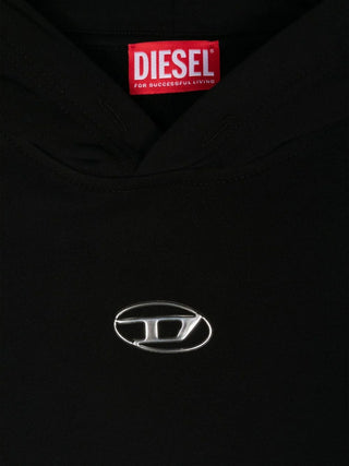 Diesel felpa Smacshoodod con cappuccio e mini logo nero