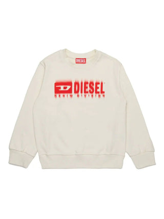 Diesel felpa girocollo con stampa logo panna rosso