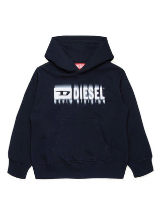 Diesel felpa con cappuccio stampa logo nero