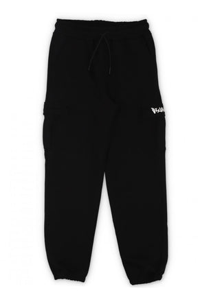 Disclaimer pantaloni cargo joggers in felpa nero