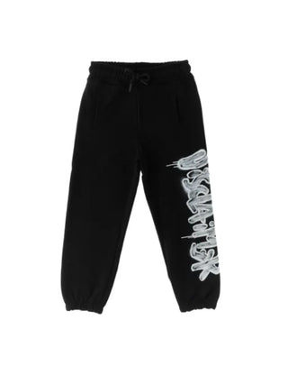 Disclaimer pantaloni joggers in felpa con stampa logo nero