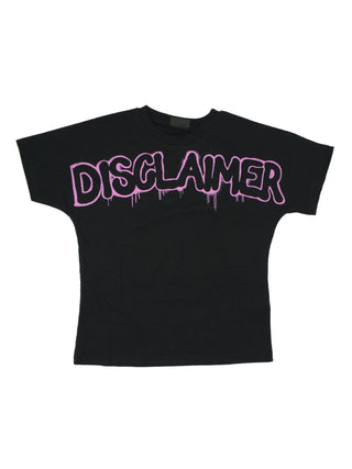 Disclaimer T-shirt manica corta in jersey con logo nero fucsia