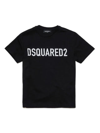 Dsquared2 T-shirt manica corta con stampa logo nero