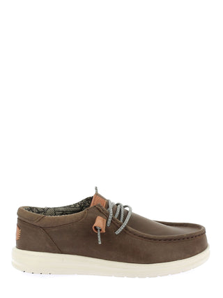 Hey Dude mocassini Wally Grip in pelle tortora