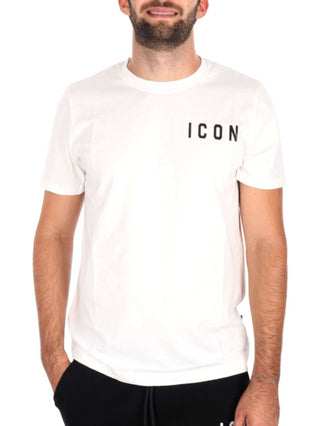 Icon T-shirt manica corta con  logo panna