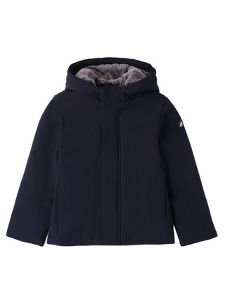 iDo giubbino imbottito con cappuccio in softshell blu