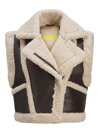 Jjxx eco montone gilet Joanna marrone beige