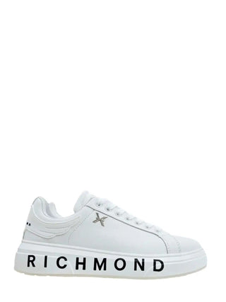 John Richmond sneakers con stampa logo in pelle bianco