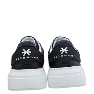 John Richmond sneakers con stampa logo in pelle nero