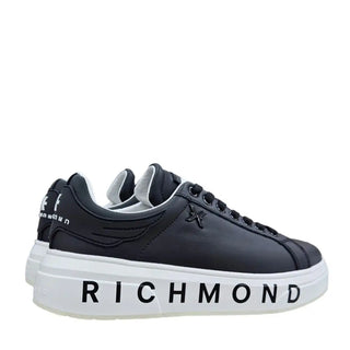 John Richmond sneakers con stampa logo in pelle nero