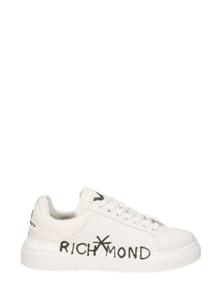 John Richmond sneakers in ecopelle con stampa logo bianco