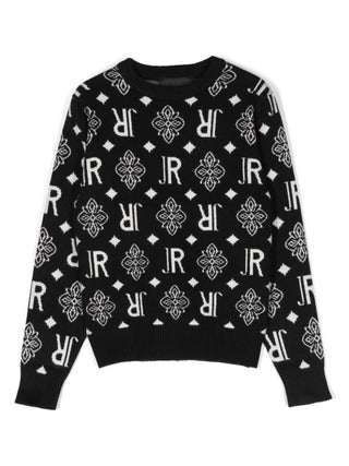 John Richmond maglia Coode con logo monogram all over nero