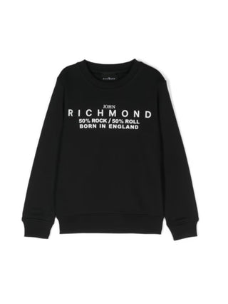 John Richmond felpa girocollo Halsy con logo nero