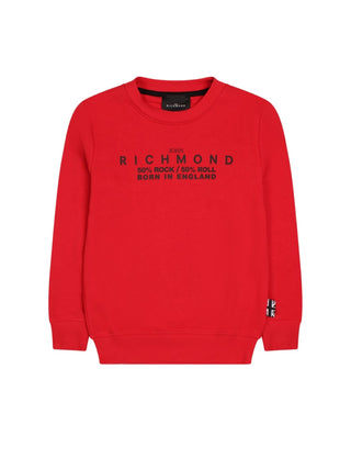 John Richmond felpa girocollo Halsy con logo rosso