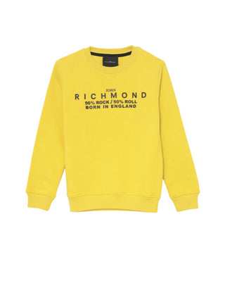 John Richmond felpa girocollo Halsy con logo giallo