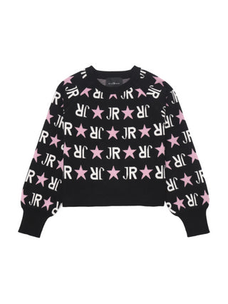 John Richmond maglia Phelit con logo monogram jacquard nero